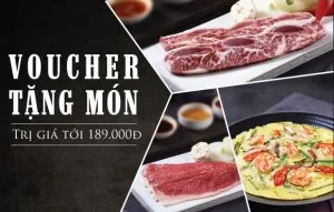 Voucher tặng món trị giá 189.000